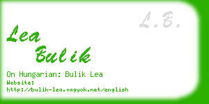 lea bulik business card